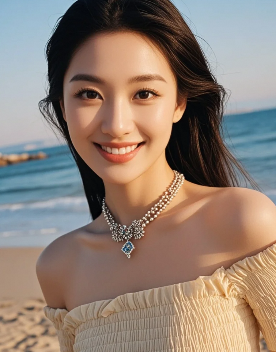 暖阳洒落，她宛如画中人