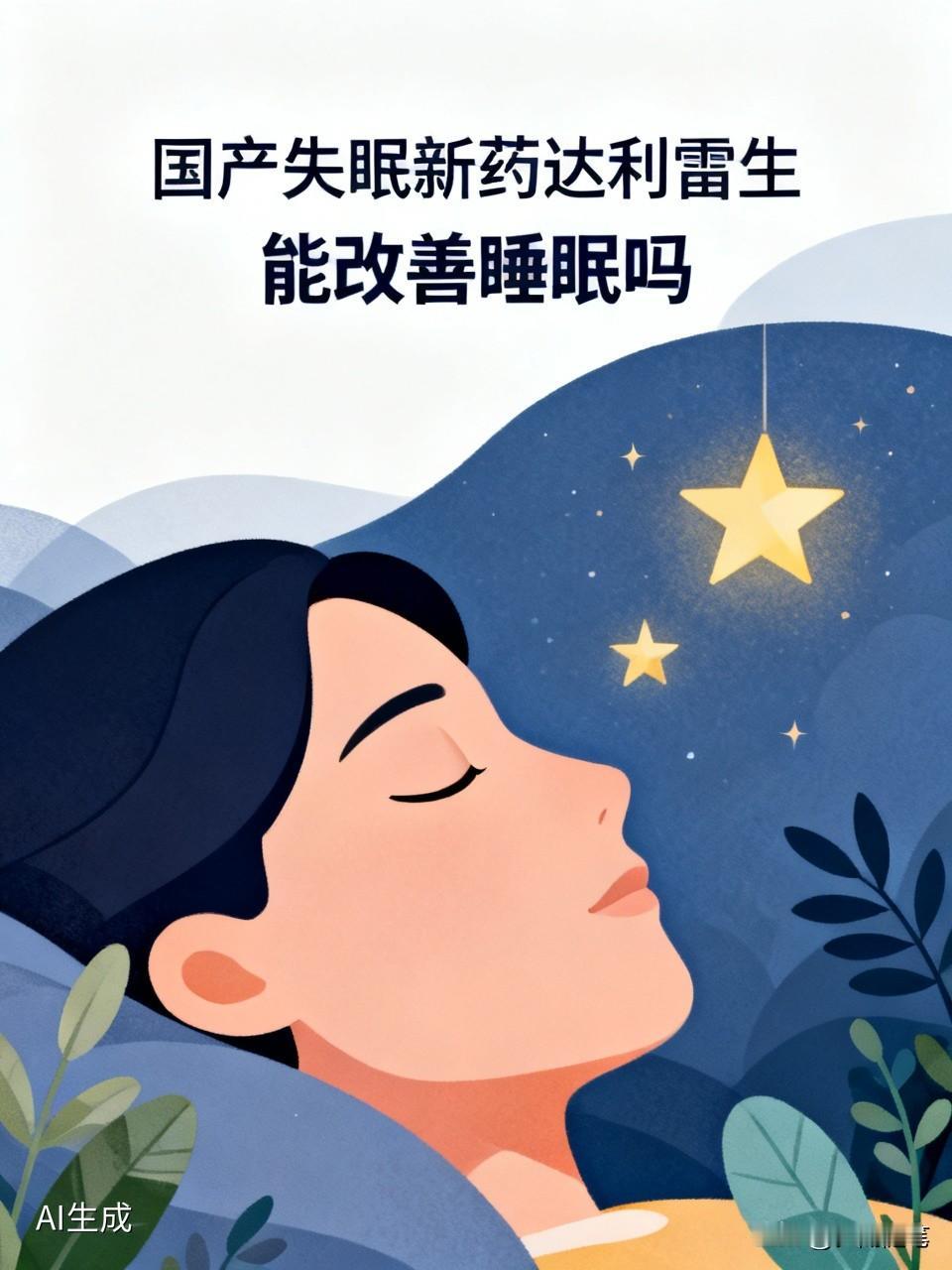国产失眠新药达利雷生确实有改善睡眠的潜力。传统失眠药靠镇静强制睡眠，有诸多弊端，