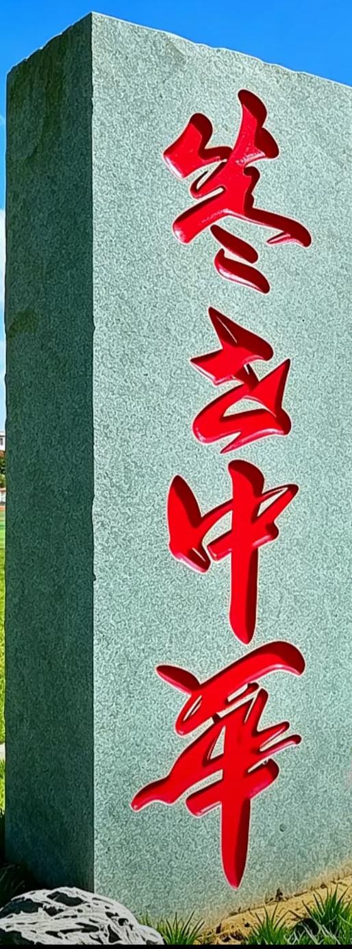 一块刻字的石碑，背景是蓝天。这是哪四个字？一般人只认识下边两个。谁能都出来[作揖