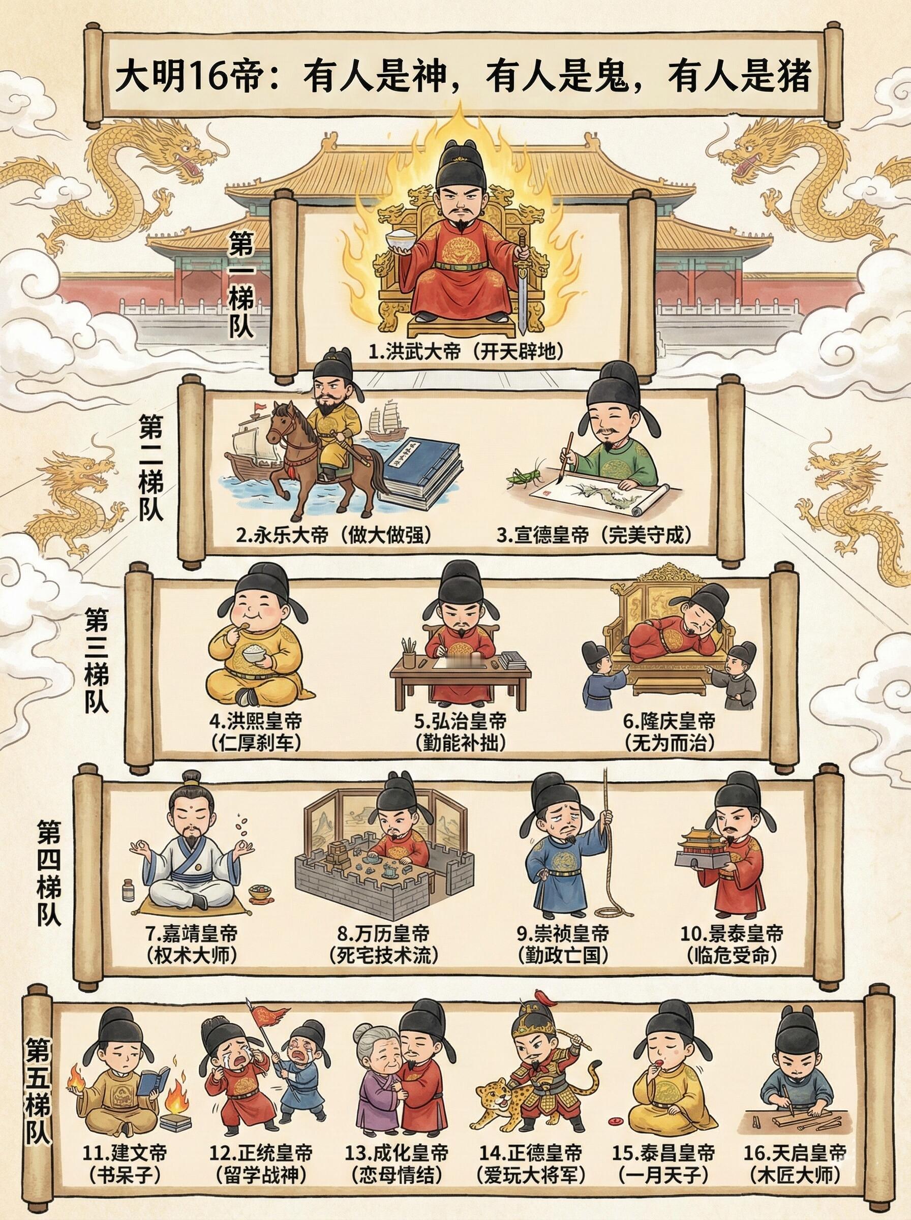 👑大明16帝！神级明君vs摆烂猪队友有人是神，有人是鬼，有人是猪。