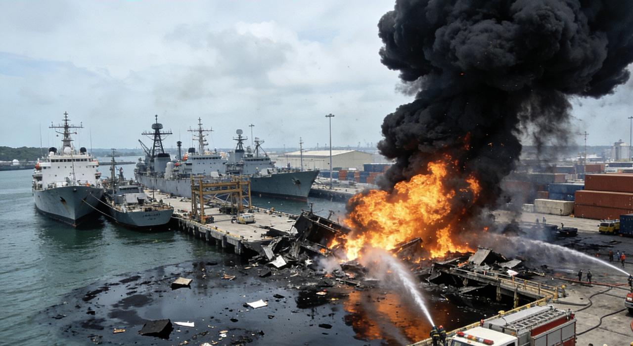 美军舰后勤补给港口遭袭当地时间3月11日，阿曼南部塞拉莱港遭到无人机