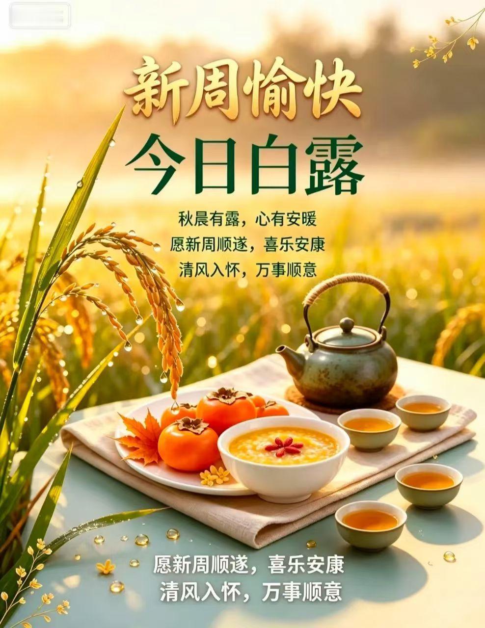 又要一年白露——今天就是2026年9月7日周一，农历七月廿六，白露于今晚22