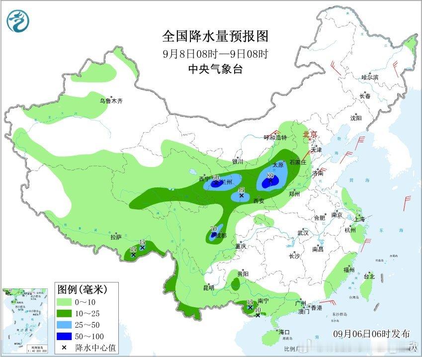 【降雨】昨天到今晨，南方降雨总体减弱，内蒙古东部和西北地区降水增多。内蒙古鄂伦春