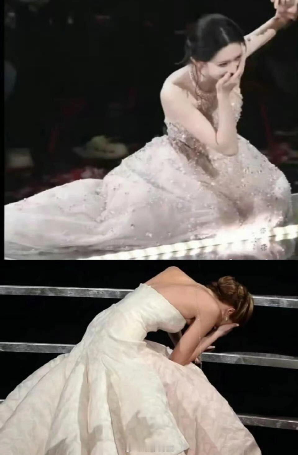 孟子义摔出了神图和大表姐摔倒有的一拼孟姐这张神图跟JenniferLawre