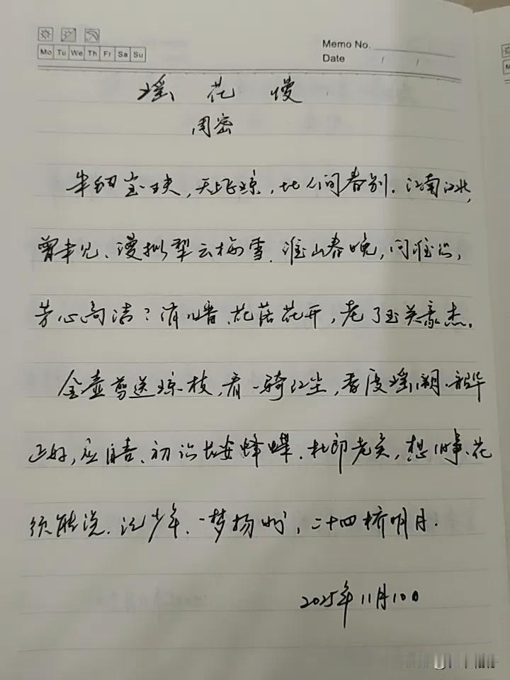 抄书第997天（2025年11月10日）静心✔戒浮躁，一笔一划。