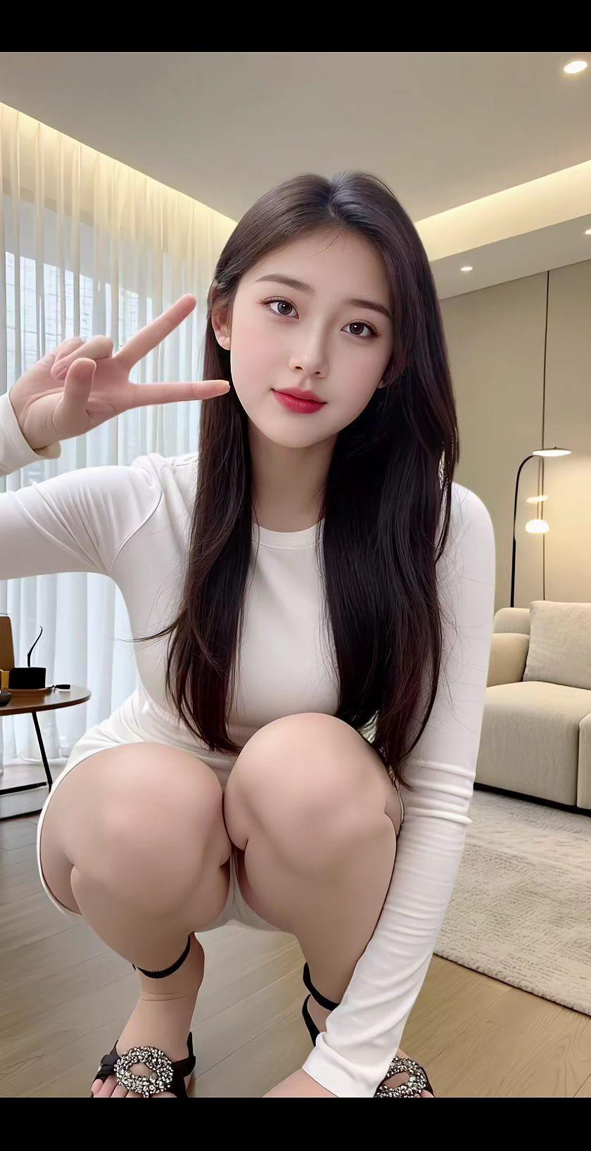 清纯甜美简约穿搭肤白貌美耐看型小姐姐