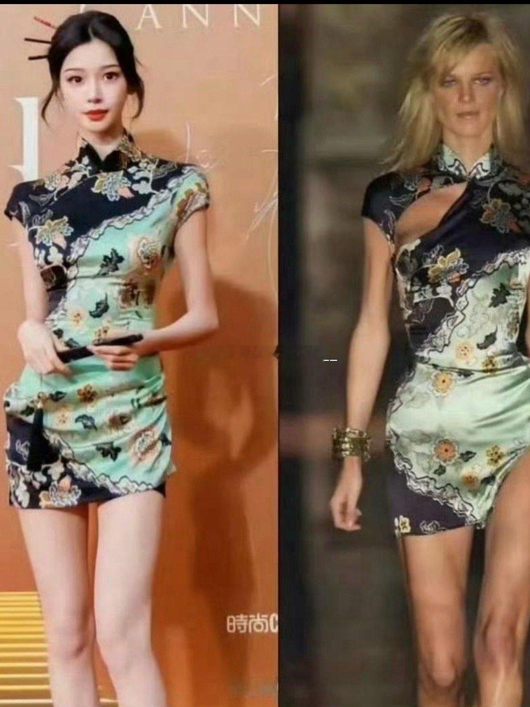 易梦玲把衣服领口处缝起来，居然比原版更好看了