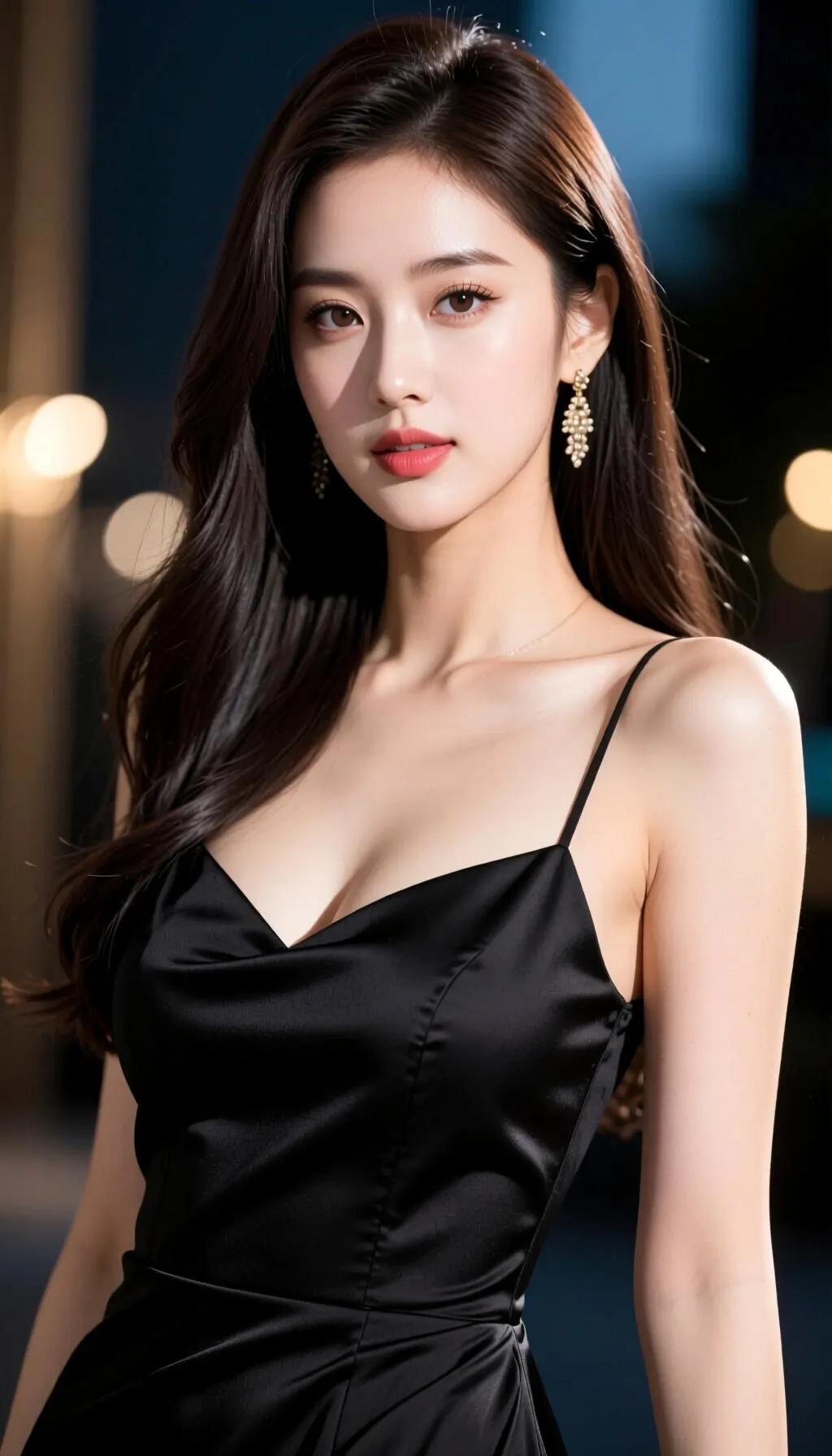 优雅黑裙，夜晚的迷人魅力