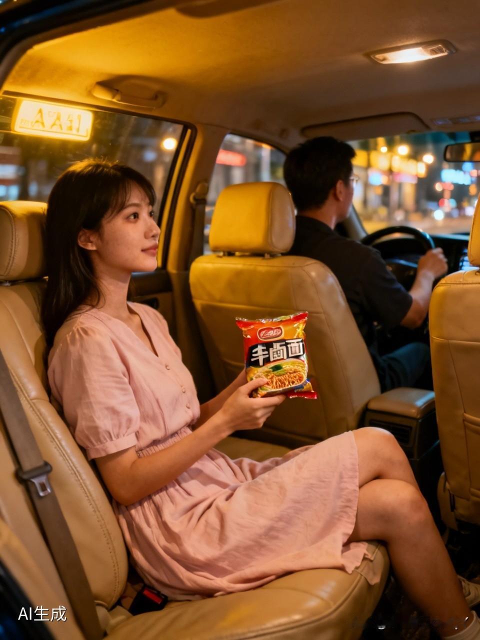 有个出租车司机，深更半夜载着一位美女乘客。当车开到郊外时，司机感觉有些饿，便顺手