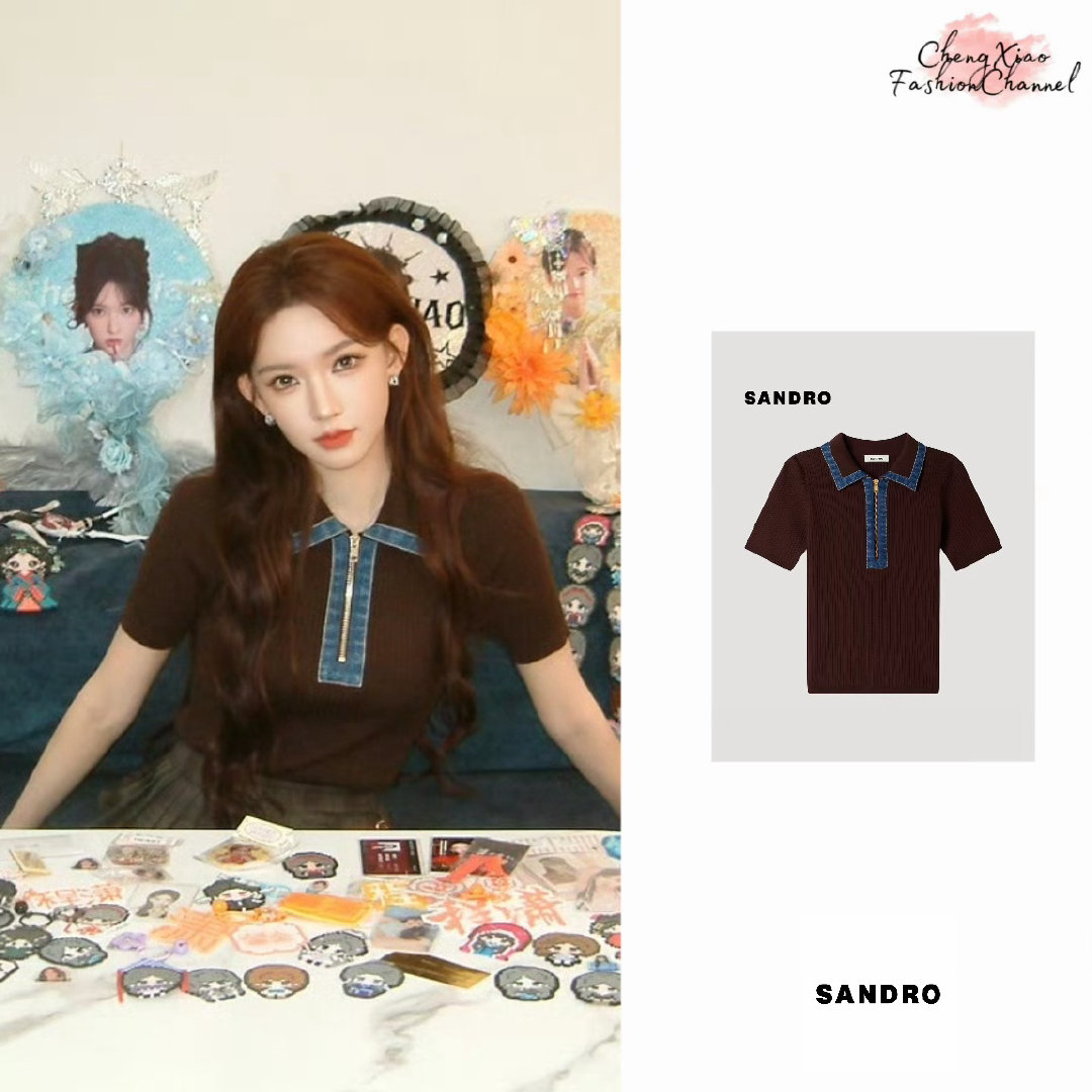 #程潇#🧚‍♀️#程潇穿搭法则#「260825微博更新」上衣||SANDRO2026早秋牛仔翻领拉