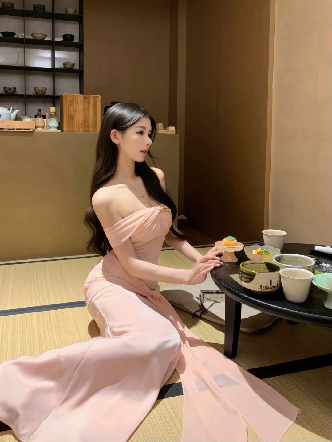 她好像知道自己很漂亮