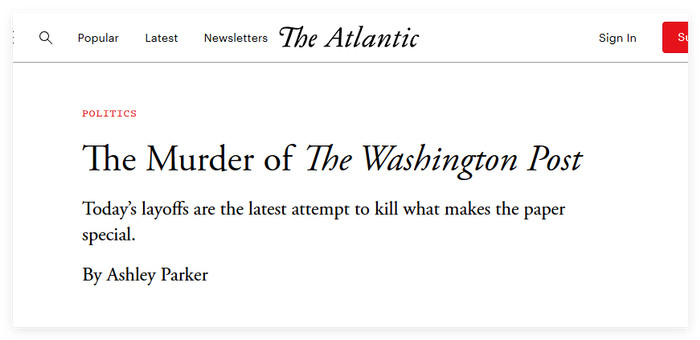 《华盛顿邮报》大规模裁员冲击国际报道，被指‘谋杀’传统媒体