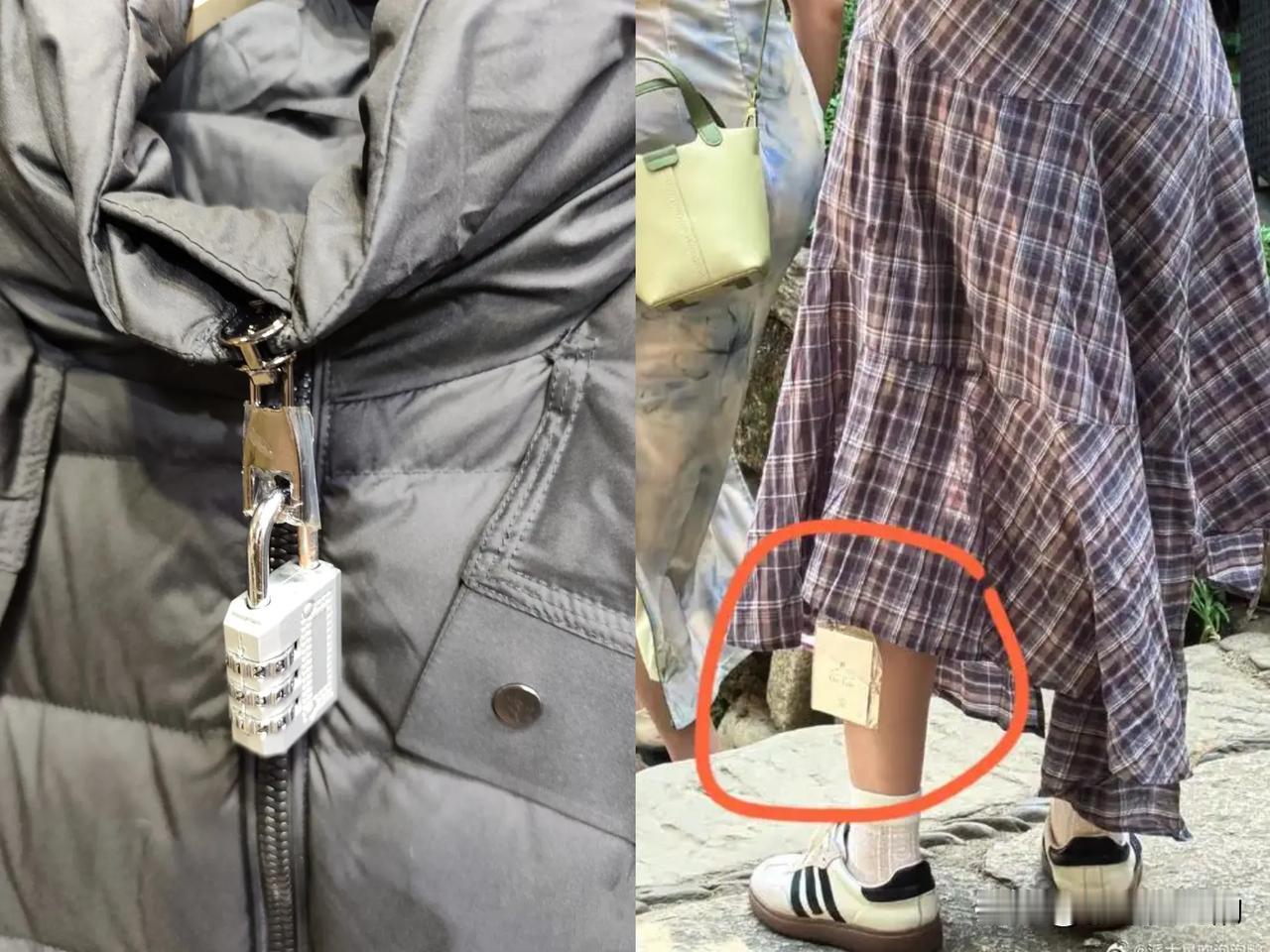 为了防止客人穿过退，店家只能这样干了一家服装店近期有两件羽绒服被顾客穿了几天