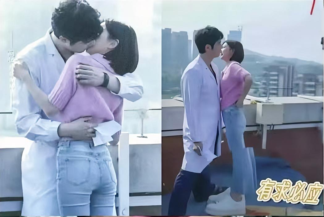 真是没想到，演员拍吻戏，是这样拍的，身高不够，凳子来凑，金世佳身高189，毛小彤