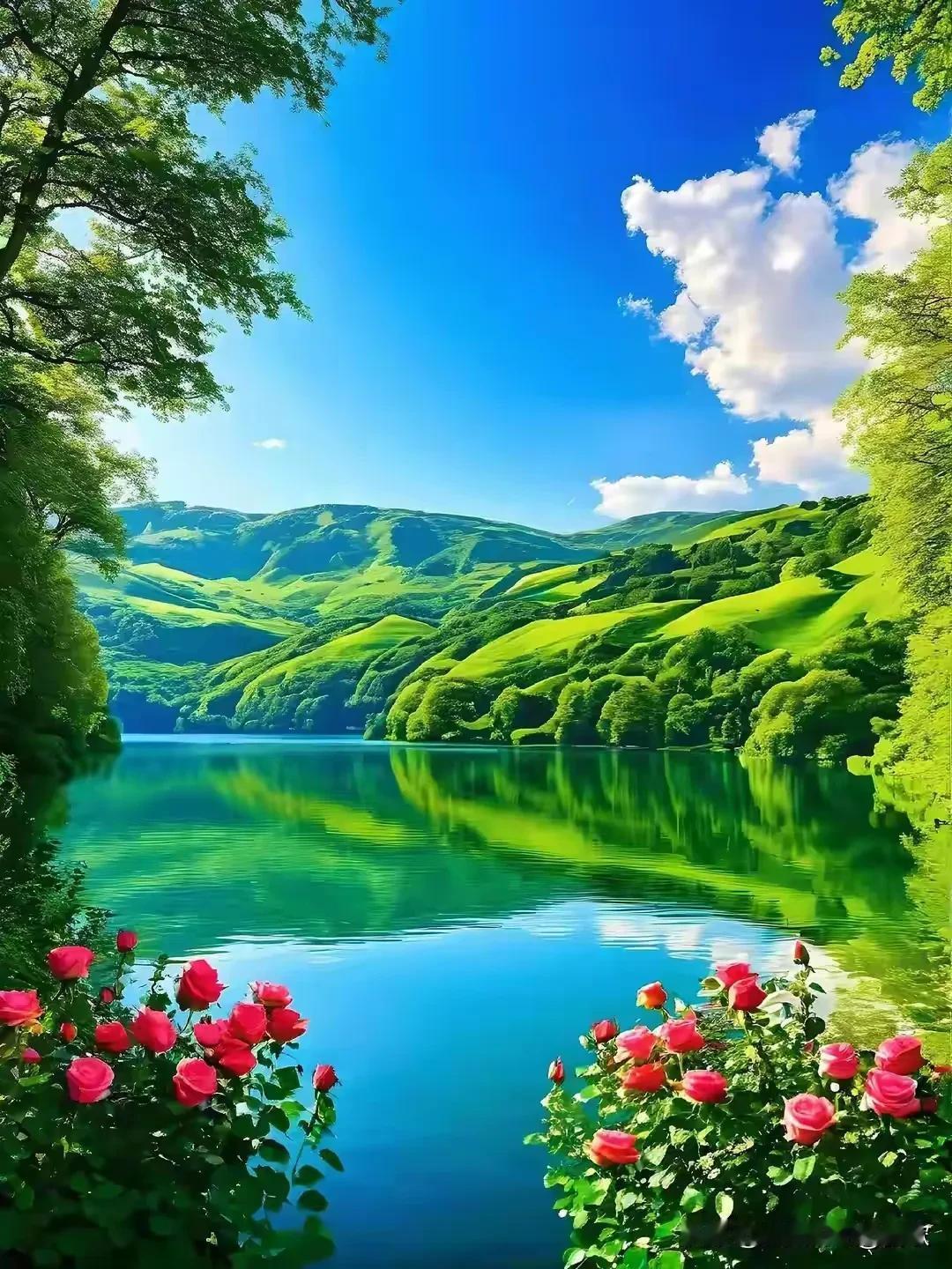 上联:金风玉露秋灿烂下联:碧水蓝天云浩渺横批:天高气爽