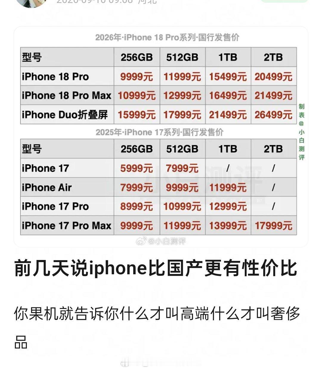 国产涨一千苹果涨两千连旧款都跟着涨绝了​