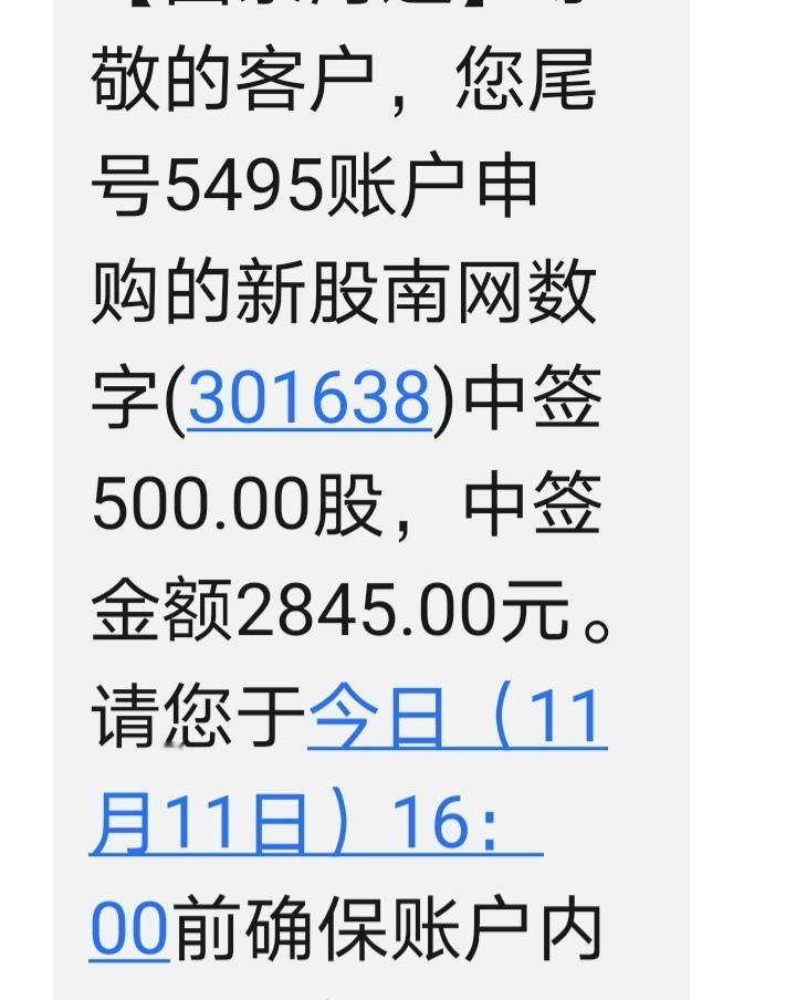 哇塞，中签南网数字（301638）那简直就像中了彩票大奖一样幸运啊！这可是一家背