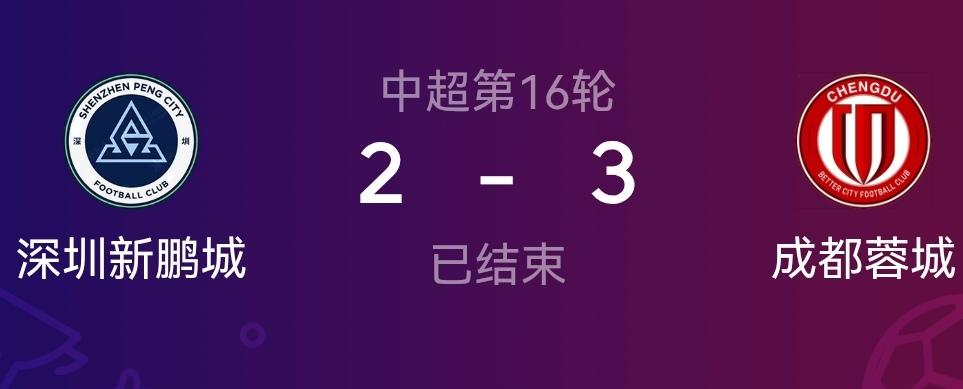 蓉城没有让重庆铜梁龙缩小积分差距！依靠韦世豪的绝杀仍然保持着13个积分的优势领跑