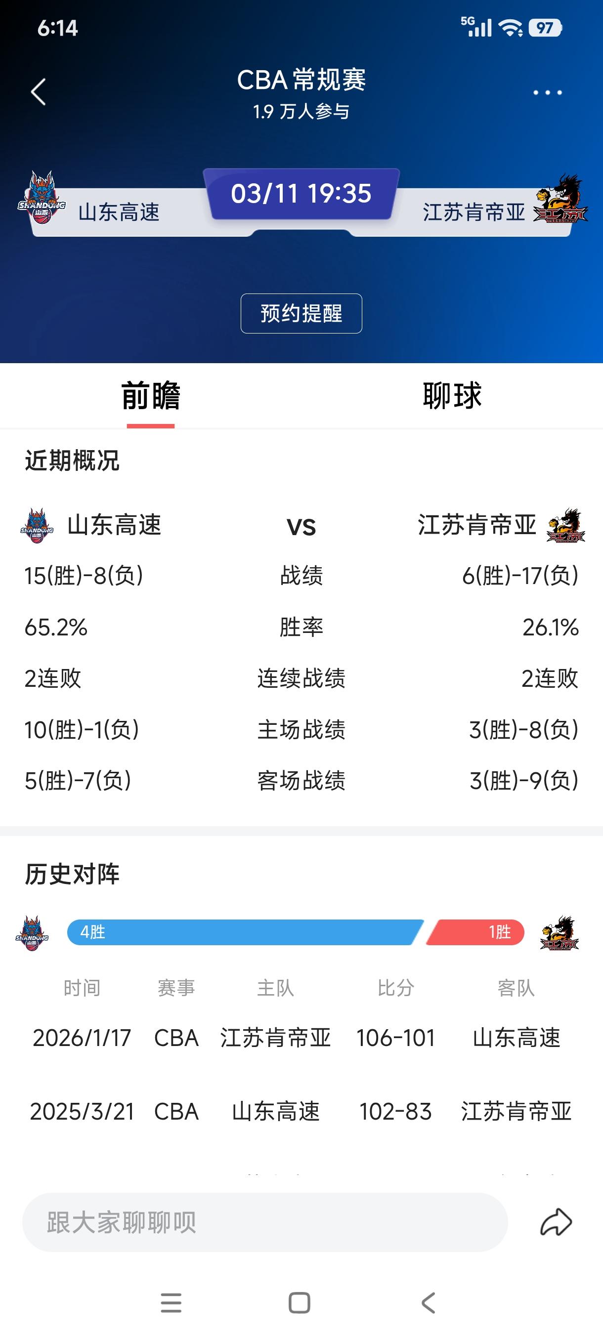 两连败的山东高速切不可大意！谨防阴沟翻船！3月11日CBA战火重燃，山东高速主场