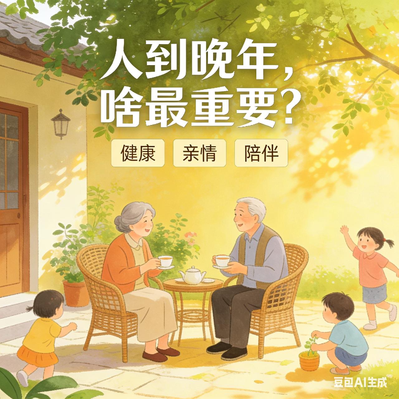 人到晚年,啥最重要?人到晚年，说到底就这四件事最重要：1. 身体健康，少受