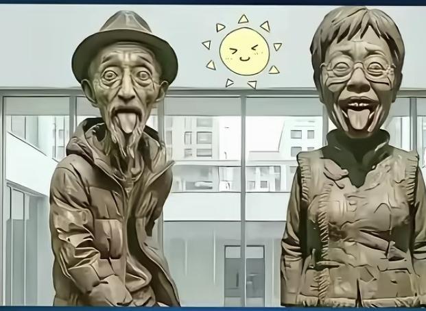 大家都来吐舌！古代杰出思想家可吐，现代雕塑家也可吐。没理由古代思想家吐舌，是