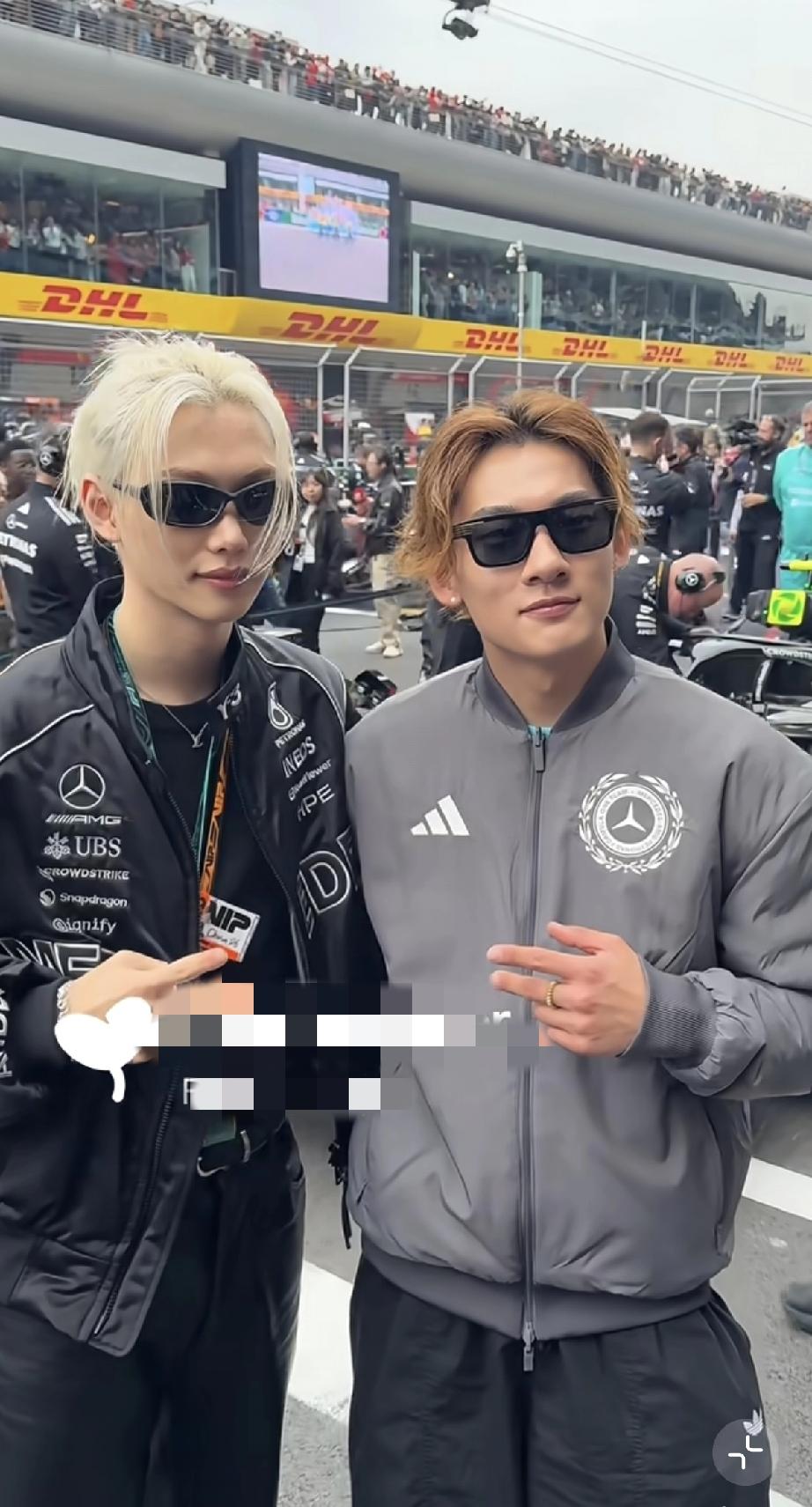 苏翊鸣现身f1上海站现场，个子矮了一点，最多1米70，下颚线很好！3月15日