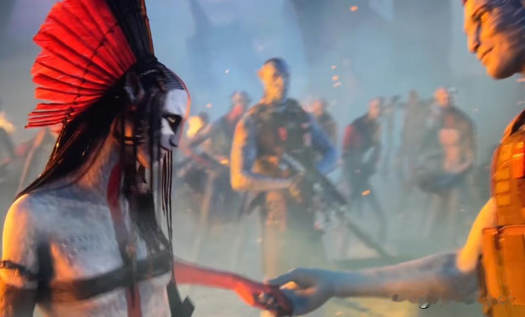 其实这里夸里奇只是想握手，但是瓦琅直接把他拉到帐篷里了。这个片段说的是夸