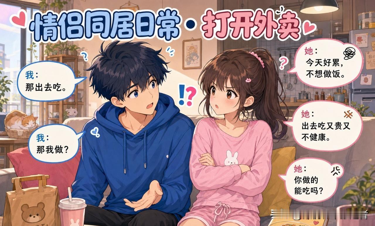 推荐好漫画她说：“今天好累，不想做饭。”我：“那出去吃。”她：“出去吃又贵又不健