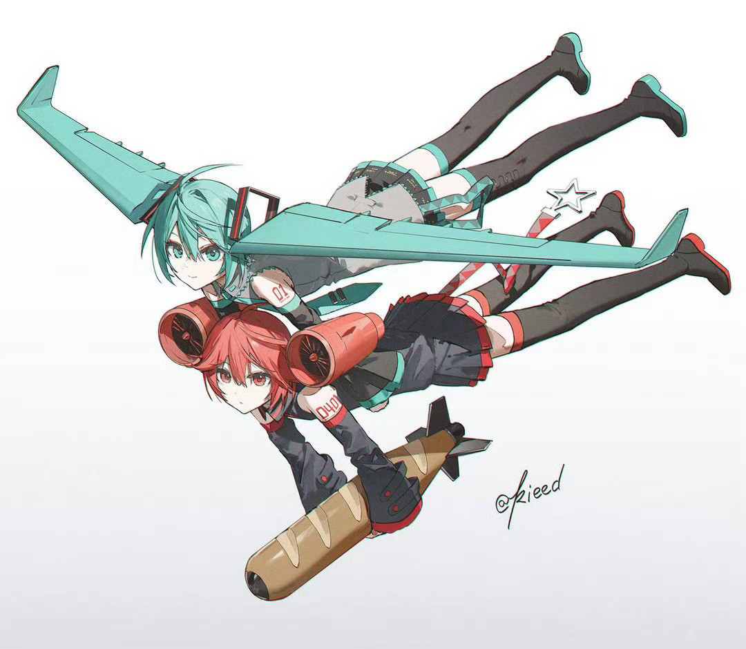 初音未来动漫追番团我有一个纸飞机呀飞呀飞～绘：kieed​​​