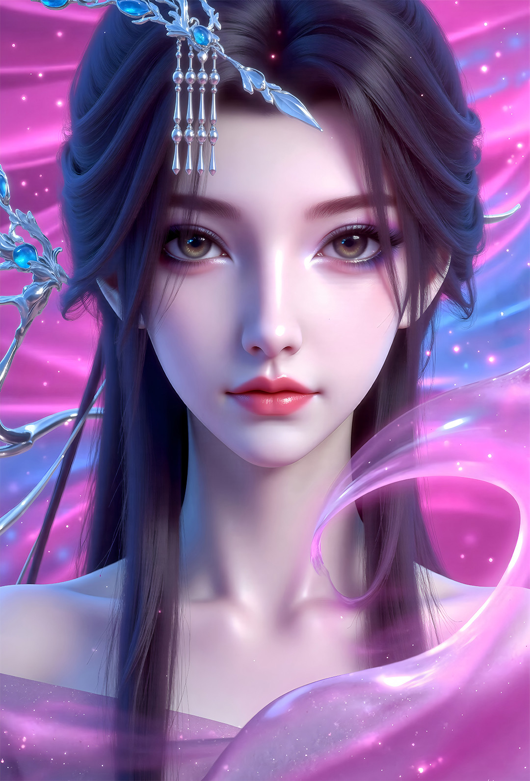 国漫女神云望舒AI高清手机壁纸：心脉俱毁的她与神秘势力“罗异阁”达成契约，以“血
