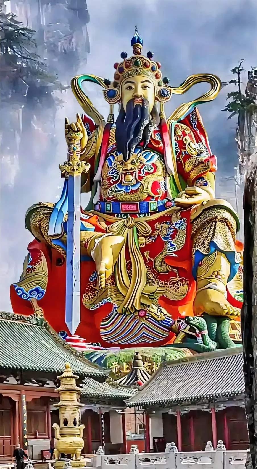 真武大帝道教北极四圣之一，别称“玄天上帝”、“佑圣真君”、“玄武大帝”、“荡魔