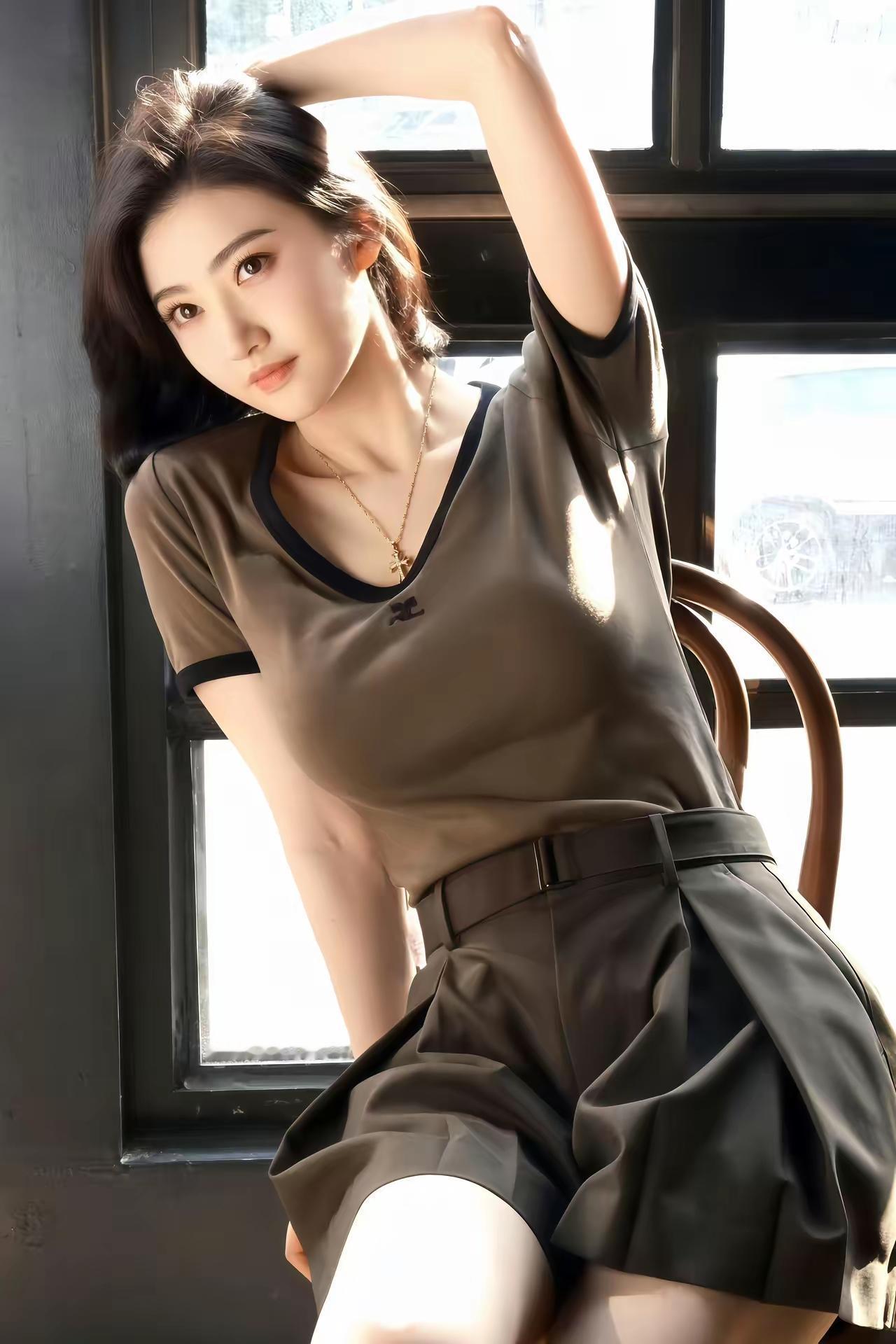 绝世容颜的景甜，惊为天人