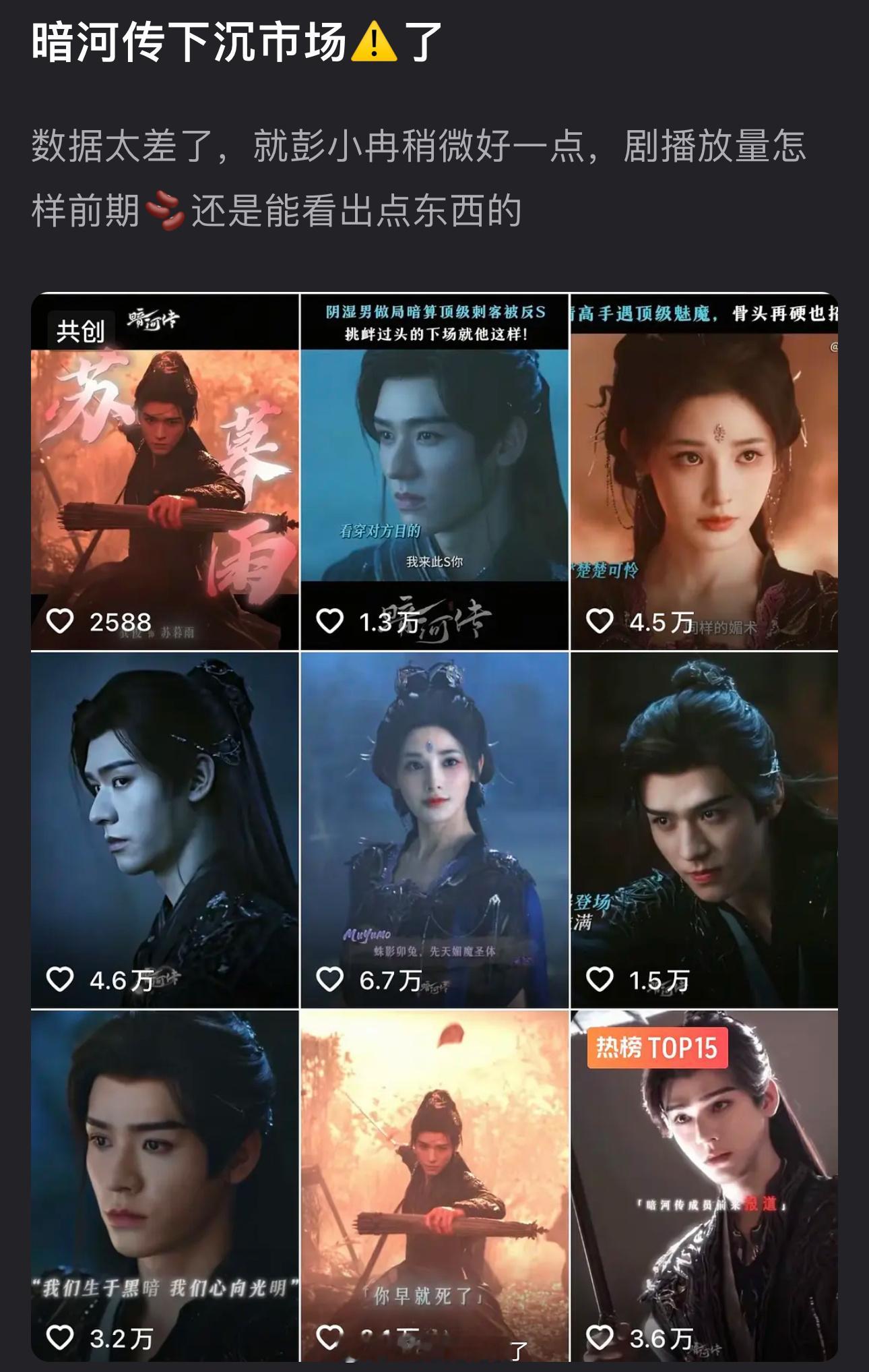 下沉市场是不是不吃暗河传这种剧？🫘的数据好差啊​​​