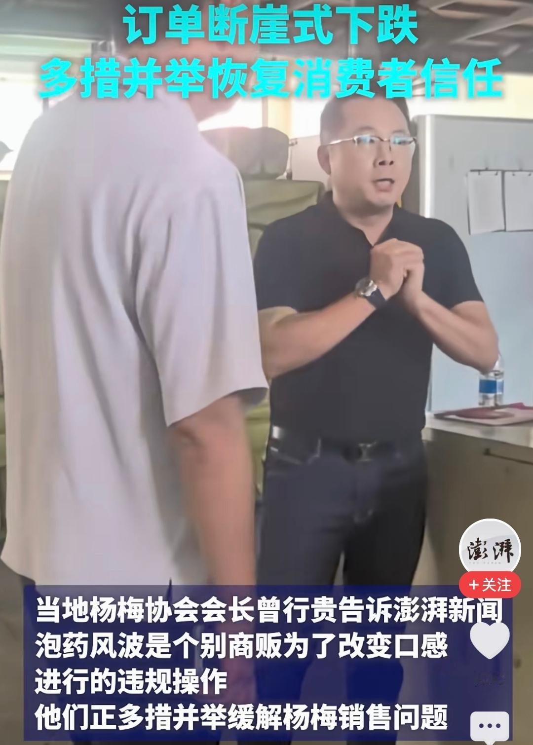 漳州杨梅协会会长双手合十、躬身恳求！很多人反感、质疑、不以为然。但行业里的所有