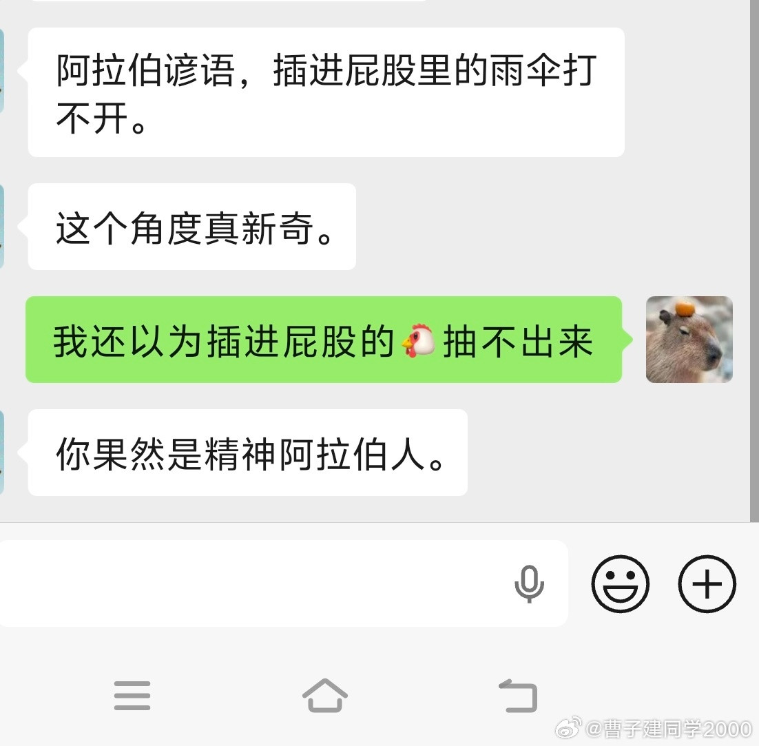 阿拉伯谚语很黄很暴力这一块你们猜哪个不正经的人大早上发这