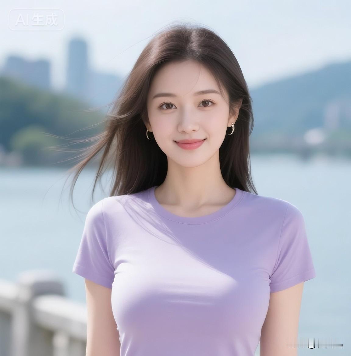 远山与湖水在阳光下晕染成淡蓝的背景，风把烦恼吹得很远很远。脚步踩着光斑轻快前行，