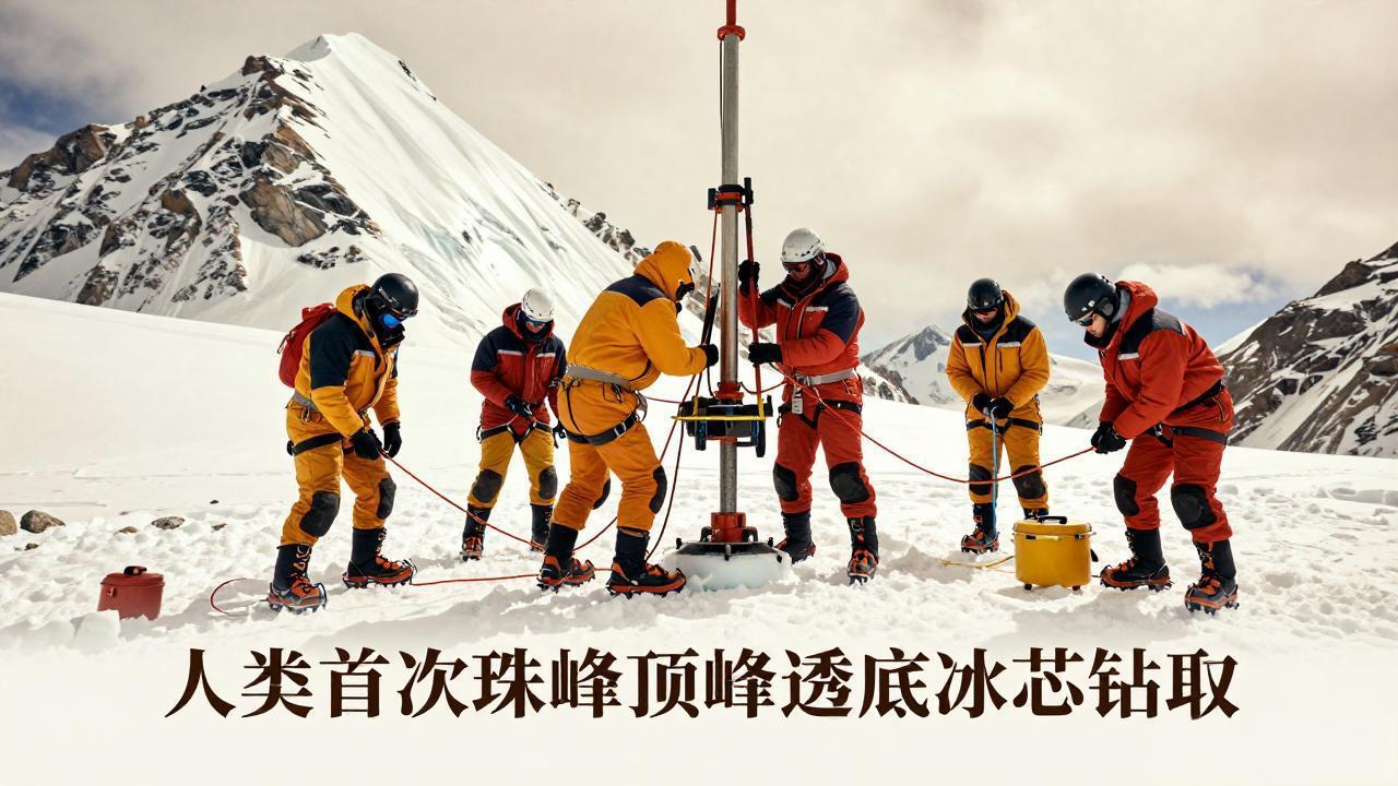 8848米上的人类首次！这根冰芯藏着地球气候的秘密在海拔8848.86米的地