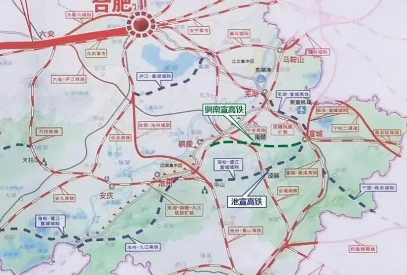 池铜宣铁路，全称池州—铜陵—宣城铁路，往大了说是武汉至杭州、上海快速铁路通道的关
