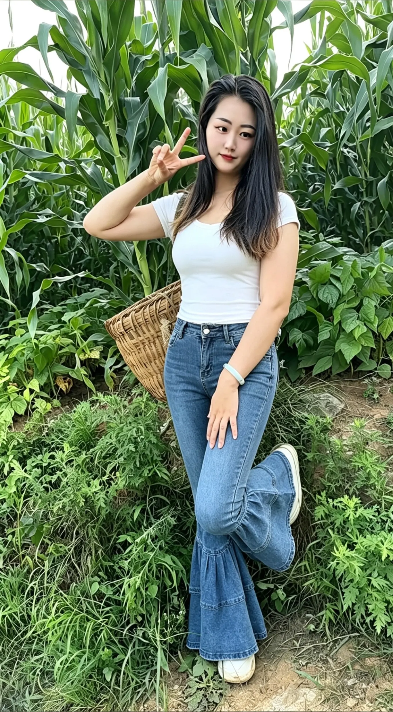 乡村姑娘生活记录 牛仔裤女孩 乡村姑娘