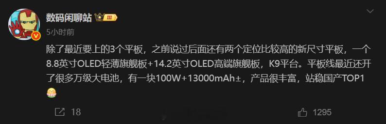 但是8.8吋这个赛道目前很小，但是主要都是游戏平板，但是博主说定位不是游戏，是轻