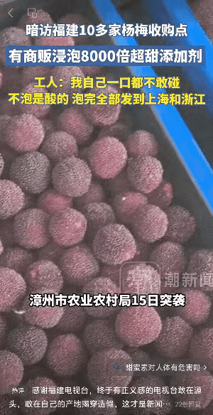 不只是漳州，整个福建的杨梅恐怕都要凉凉了。此事一出谁还买福建发货的杨梅？或者说谁