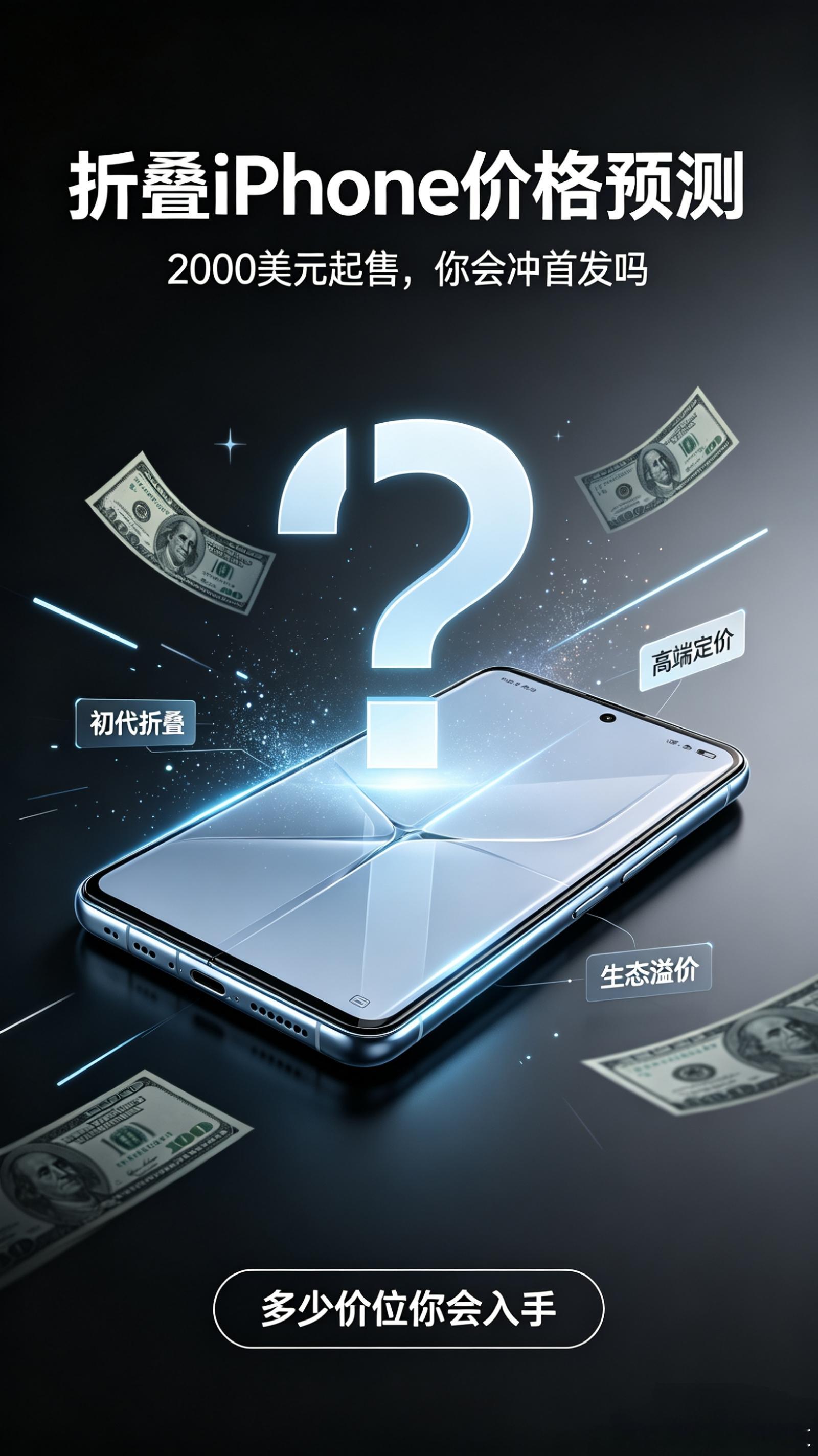 折叠iPhone价格预测关于苹果首款折叠屏的定价，各路爆料不断刷新预期，早期传闻