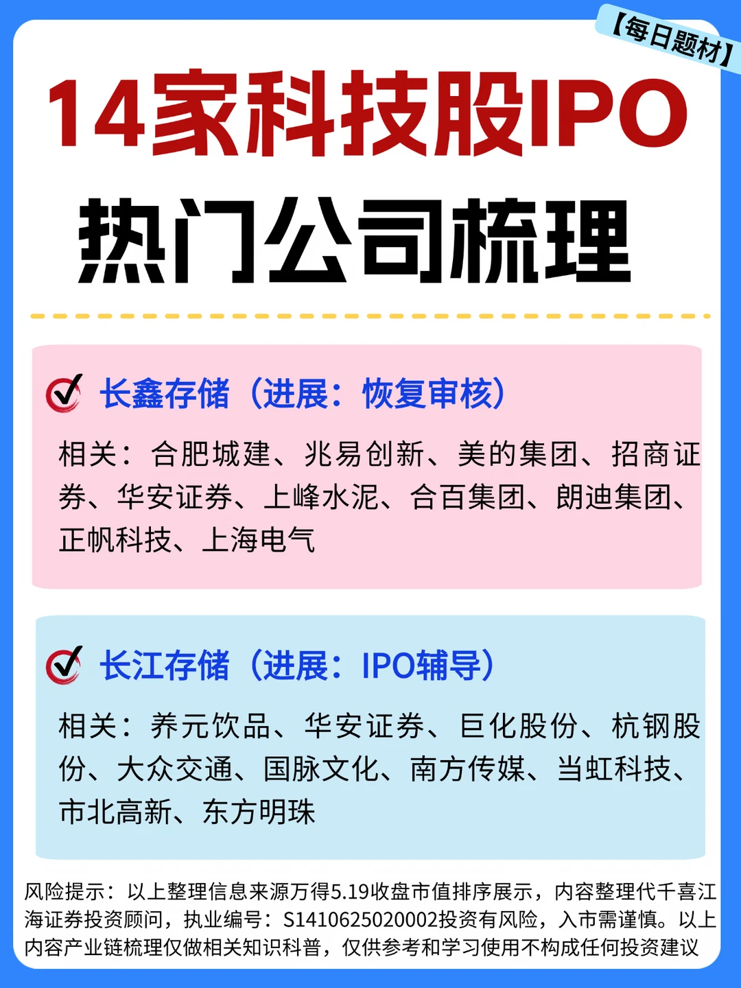 🔥14家科技股IPO！速看