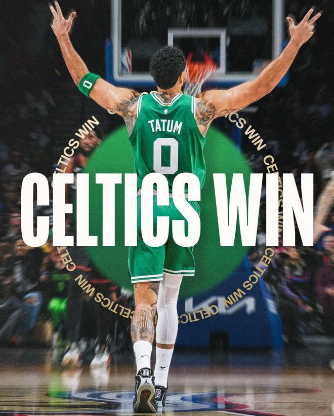 凯尔特人128-96狂胜76人，大比分3-1领先。这场比赛恩比德的复出打乱了76