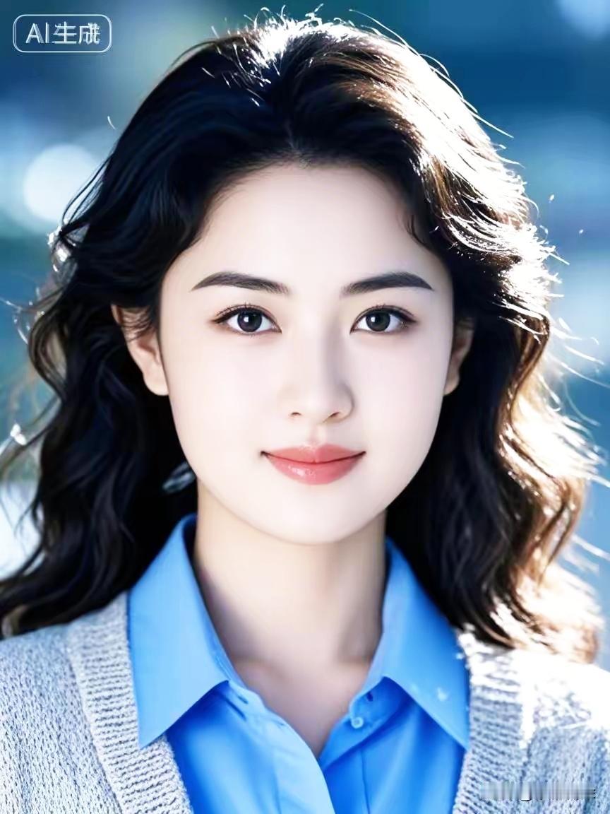 温柔甜美的蓝调少女，阳光下的动人微笑😊