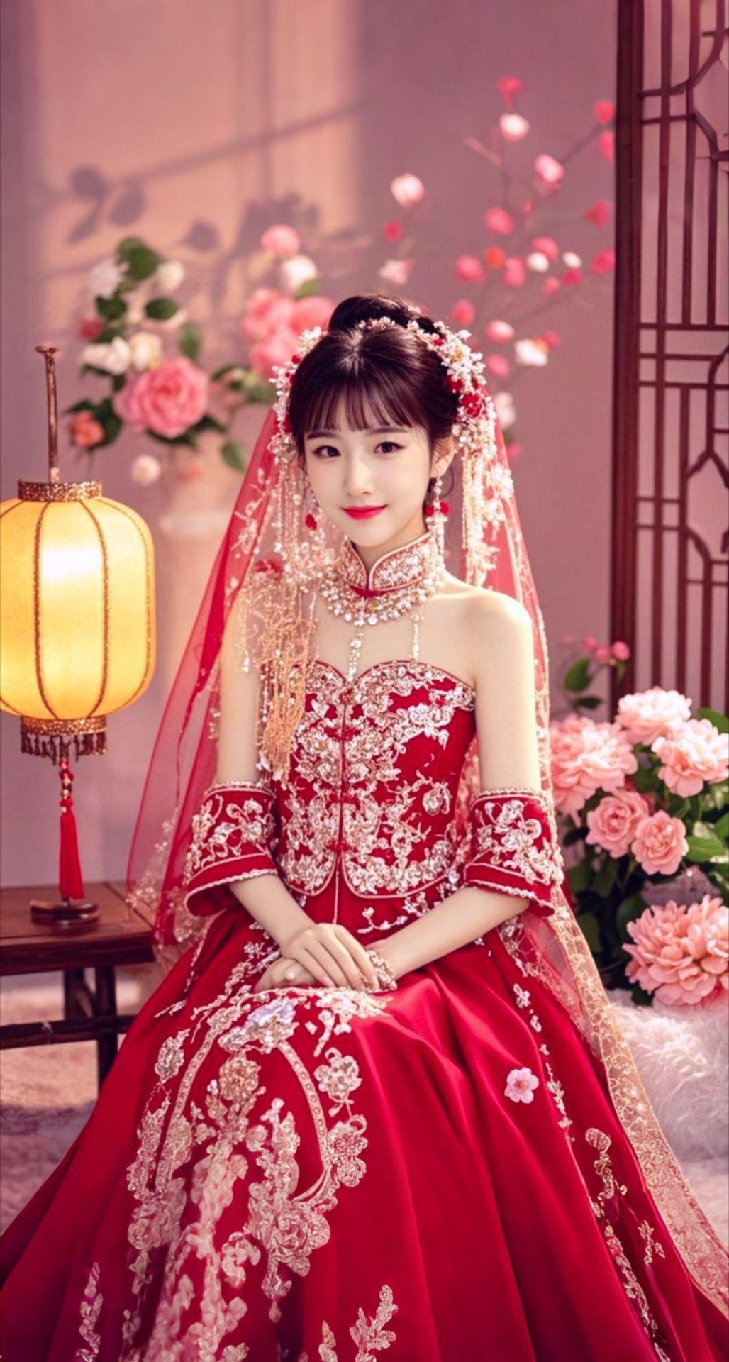 AI扩图 AI华服新娘写真