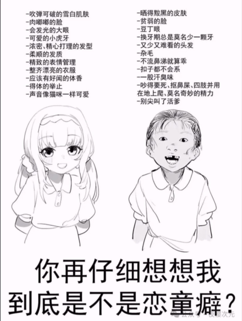 看完死了拿现实里小孩跟二次元纸片人对比的bro也算封神了