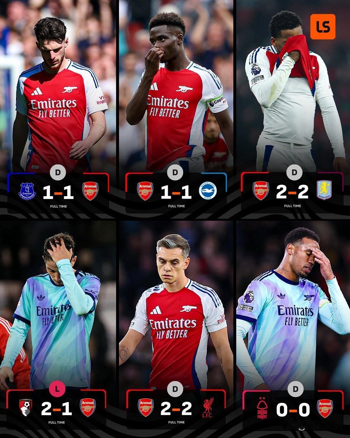 阿森纳接下来的六场比赛，对手全是上赛季未能战胜的球队。十二月份赛程：