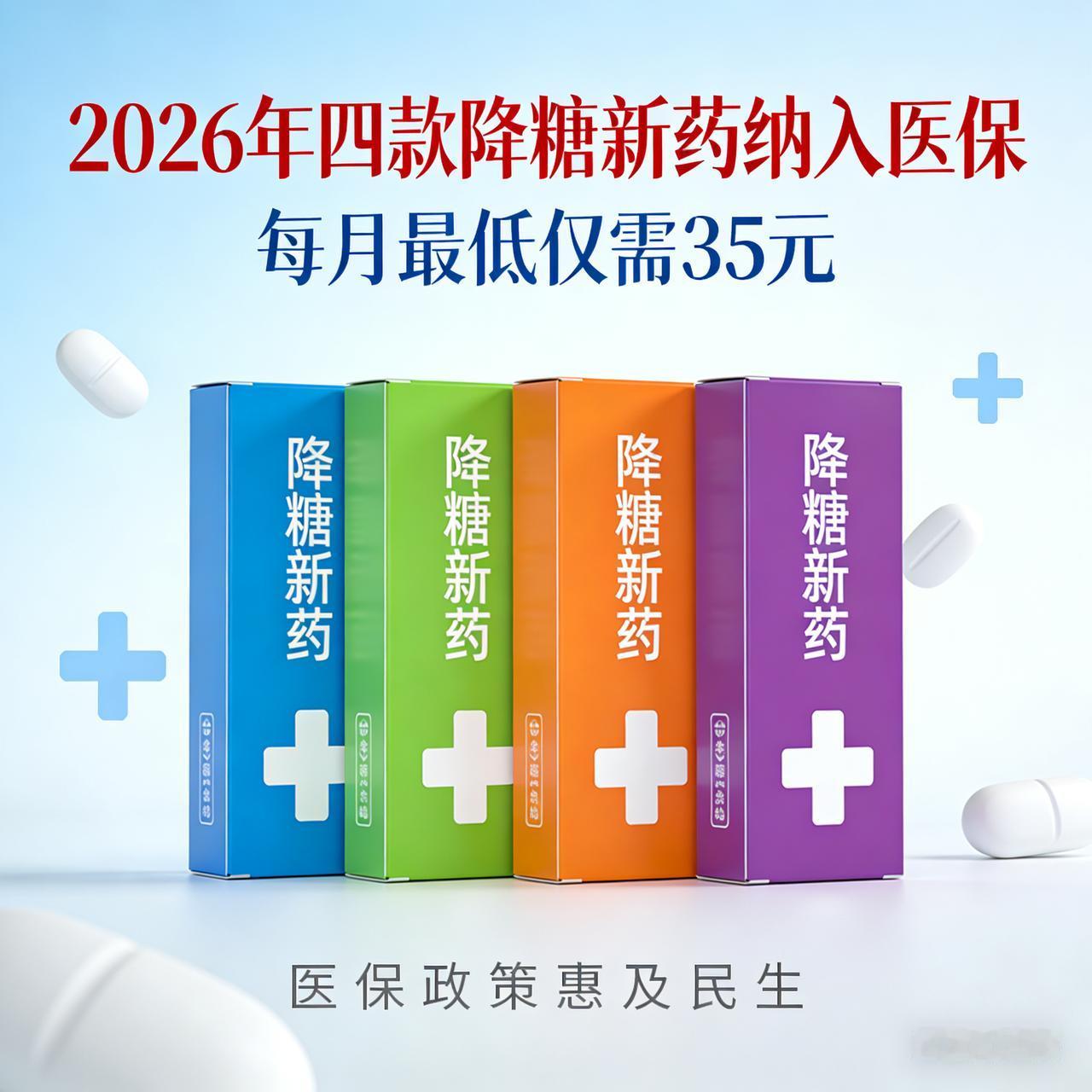 2026年4款降糖新药纳入医保，每月最低35元【重磅】2026医保