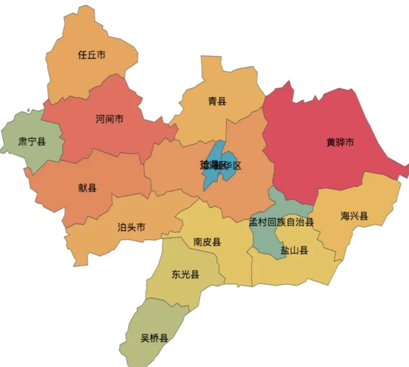 河北省沧州市有一个孟村回族自治县，这是河北省仅有的两个回族自治县之一。孟村县人口